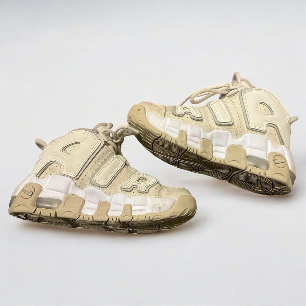 Nike Air More Uptempo PS Phantom Light Iron Ore White Boys Size 12.5 C